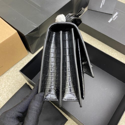 YSL SUNSET MEDIUM IN CROCODILE