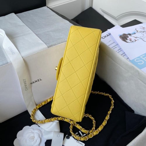 شانيل كلاسيك ميني جلد (كافيار) مقاس 20cm