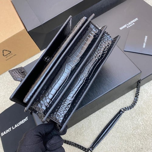 YSL SUNSET MEDIUM IN CROCODILE
