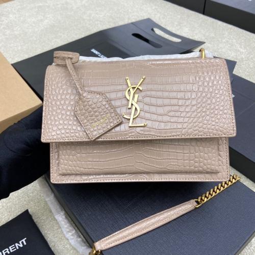 YSL SUNSET MEDIUM IN CROCODILE