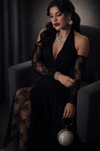 فستان سهره فخم اسود