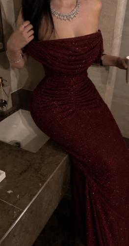 فستان سهره فخم عنابي