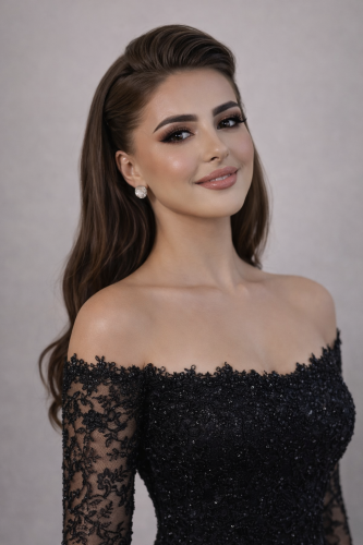 فستان سهره فخم عنابي & اسود