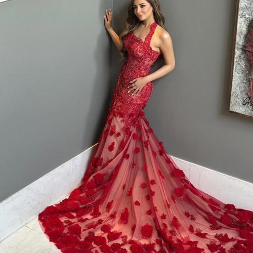 فستان سهره فخم احمر لوديانا