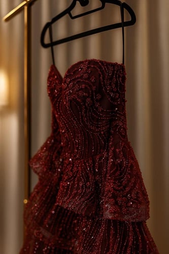 فستان سهره فخم عنابي