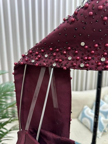 فستان سهره فخم عنابي