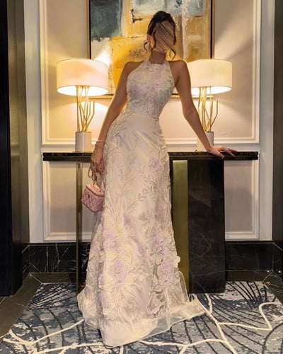 فستان سهره فخم وردي