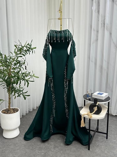 فستان سهره فخم اخضر