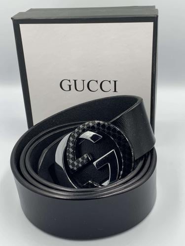 حزام جلد نسائي جودة عالية بعلامة غوتشي الفضي مع ال...