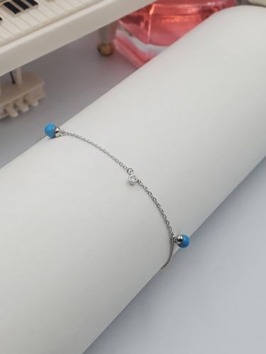 سوارة فضة عيار 925 وأحجار الفيروز سلفر