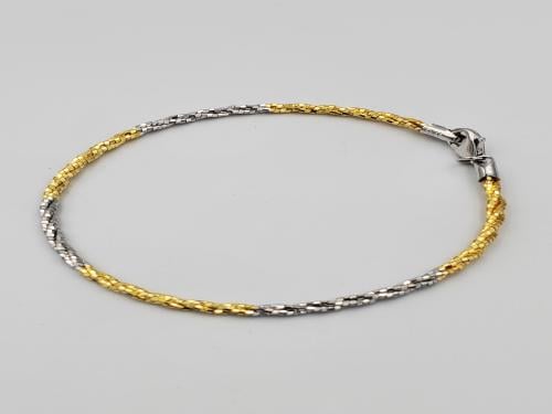 اسوارة فضة عيار 925 لونين متعرج مضفرة