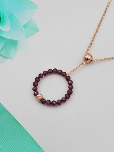 شوكر فضة مع تعليقة دائرية من باحجار الأونكس ولؤلؤ...