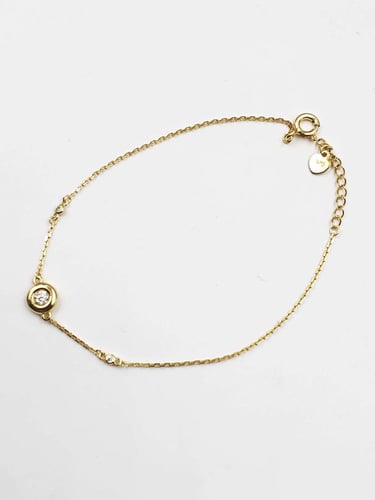 سوارة فضة عيار 925 مع فص زركون