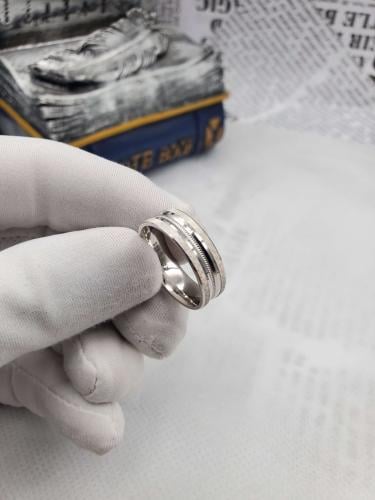 دبلة رجالي فضة عيار 925 بتصميم كلاسيك