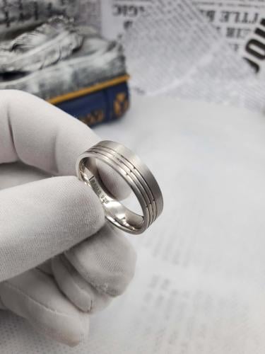 دبلة رجالي فضة عيار 925 مسطحة