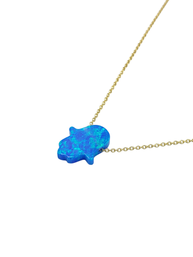 عقد فضة عيار 925 مع حجر الاوبال