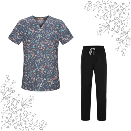 Uniform-Gray Floral