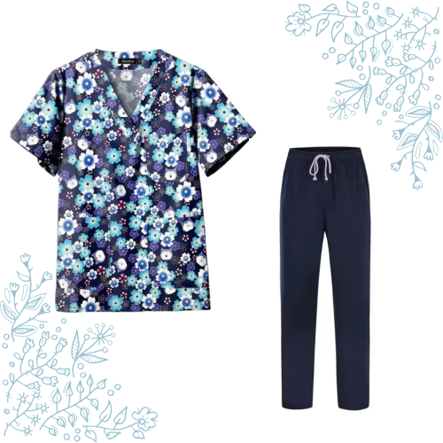 Uniform-Turquoise Floral