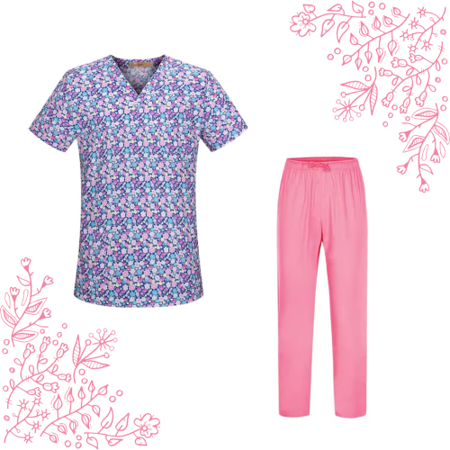 Uniform-Blue & Pink Floral