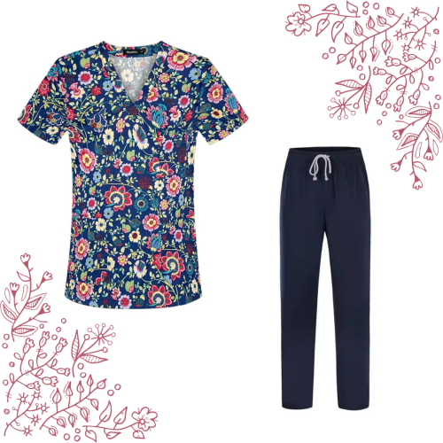 Uniform-Navy Floral