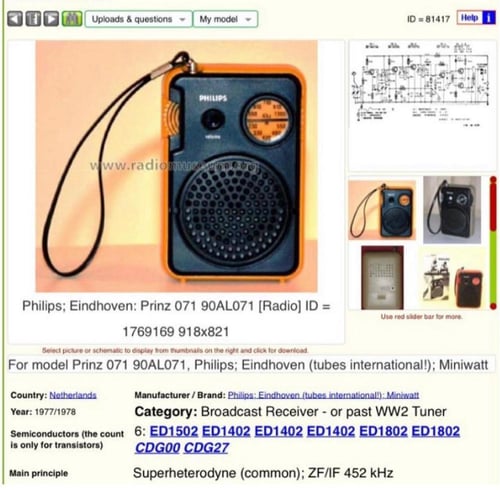 من النوادر؛ راديو فيليبس أنيق بلون مميز؛ قديم مخزن...