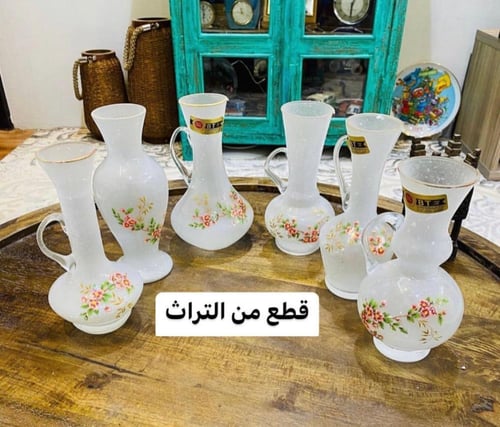 من البنود الشحيحة جداً؛ طقم مكوّن من ٦ فازات من زج...