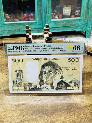 من النوادر؛ ٥٠٠ فرنك فرنسي عام ١٩٨٨م تقييم ٦٦ من ش...