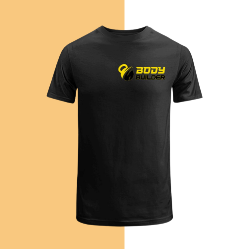 بودي بيلدر تيشرت بناء اجسام اسود واصفر - BODY BUIL...