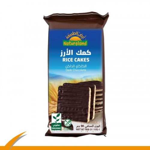 ارض الطبيعة رايس كيك شوكولاته داكنه 90 جرام