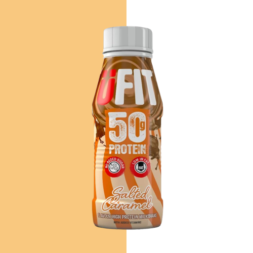 يو فيت بروتين شيك 50 جرام بروتين كراميل مملح