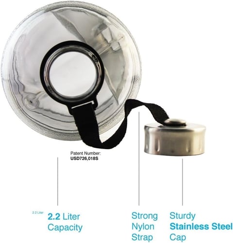 مطارة ماء 2.2 لتر Clever Fit شفاف