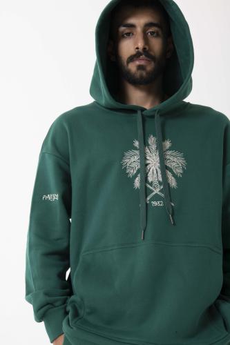 هودي أخضر - نخلة وصقر | Green Hoodie - Palm & Falcon