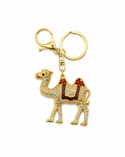 Arabian Camel Rhinestone Metal Keychain | Saudi So...