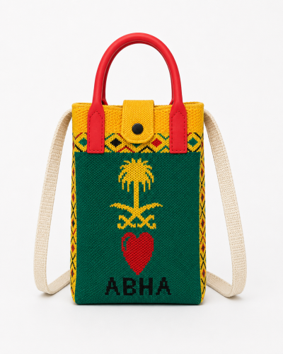 Abha Saudi Emblem Phone Crossbody Bag | Saudi Souv...