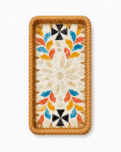 Rectangular Shell Mosaic Serving Tray | Saudi Souv...