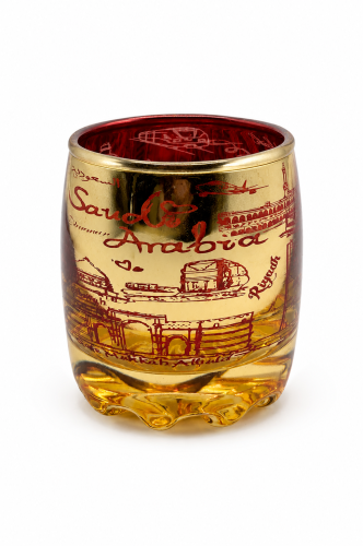 Saudi Arabia Landmarks Glass Shot Glass (Gold) | S...