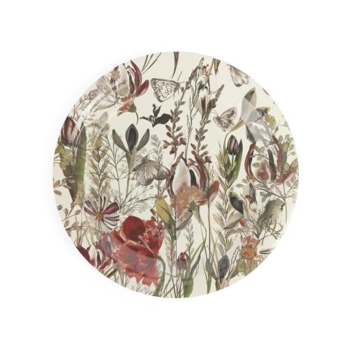 مجموعة (10) صحون ورقية نمط أزهار | 7 أنش