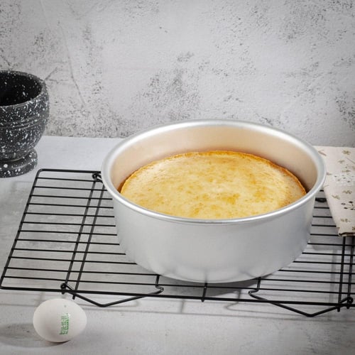 صينية الكيك والحلويات بشكل دائري فضي