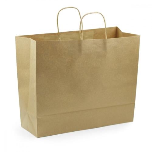 مجموعة (12) كيس ورق بني عريض| 40*34.5*15 سم