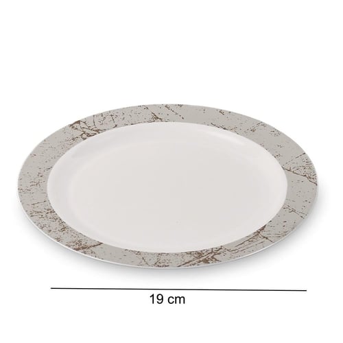 مجموعة (6) صحن بلاستيك فاخر باللون الأبيض و أطراف...