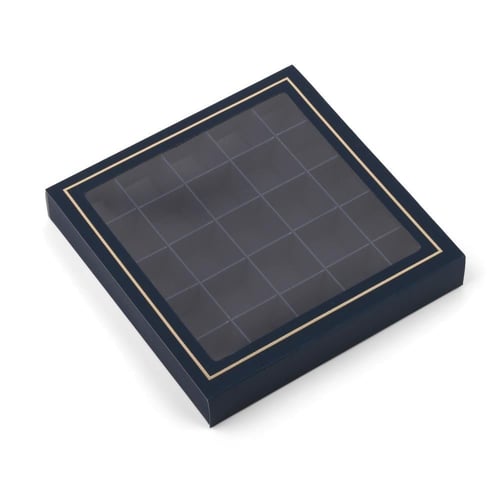 علبة فاخرة لتقديم الشوكولاته بنافذة شفافة لون كحلي...