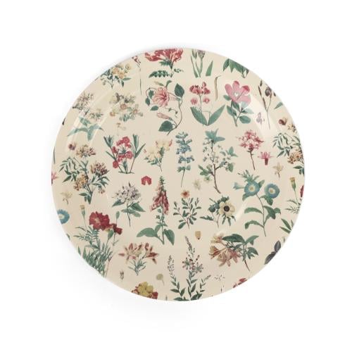 مجموعة (10) صحون ورقية بطباعة أزهار | 9 أنش