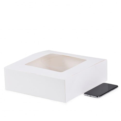 مجموعة (10) علب كيك بنافذه - وسط