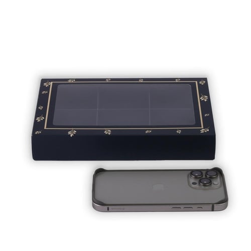 علب ورقية فاخرة(6) اقسام للحلويات والفطائر لون كحل...