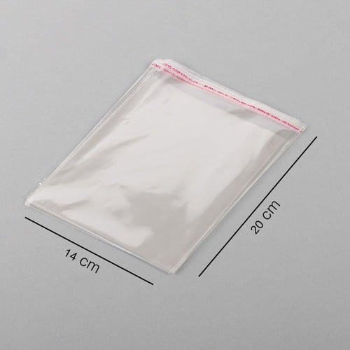 كيس بلاستيك شفاف قابل للإغلاق - (50) حبة| 20*14 سم