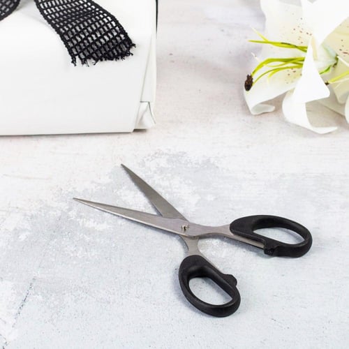 مقص ستانلس ستيل أسود - 6.5 انش