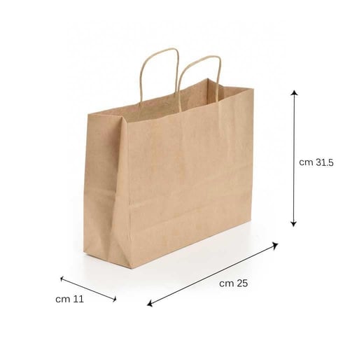 مجموعة (12) كيس ورق عرضي بني