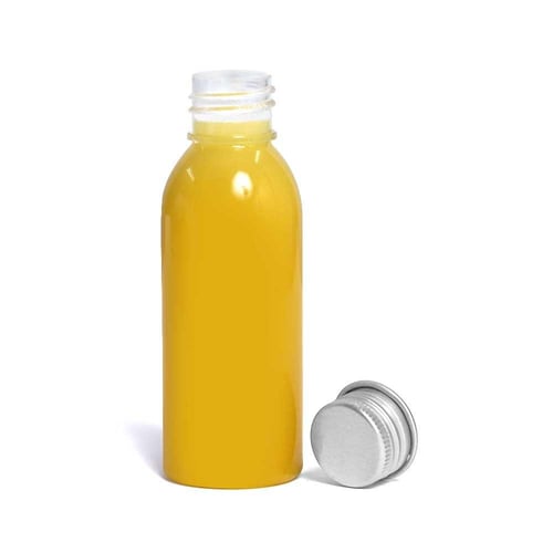 مجموعة (12) علبة بلاستيك للمشروبات بغطاء فضي - 55م...