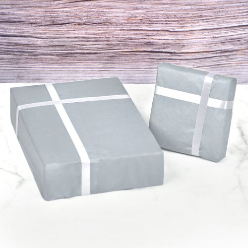 مجموعة ( 50) ورق تغليف وحفظ الملابس والهدايا رصاصي