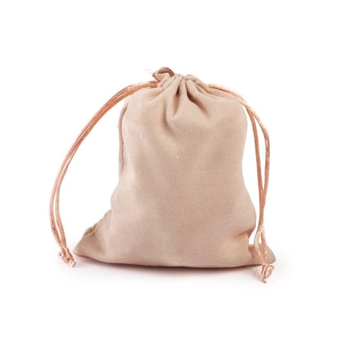 اكياس مخمل وردي للهدايا والتوزيعات فاخرة - (12)حبة...